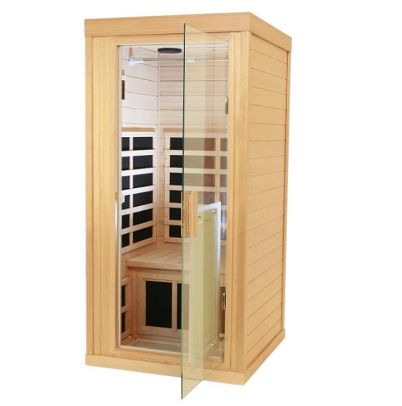 Sala de sauna de madera para 1 persona.