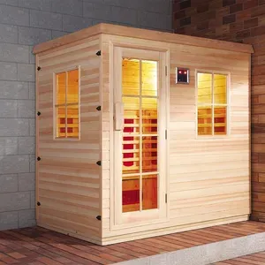 Sala de sauna de madera para 2 personas para sauna de infrarrojos