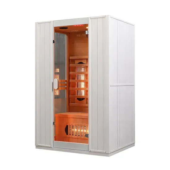 Cabina de sauna de infrarrojos Hemlock para 2 personas con tubos calefactores de luz roja