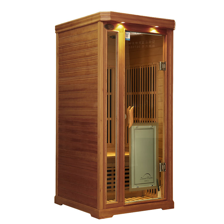 Precauciones para una persona Calentador de fibra de carbono de cedro rojo Sauna de infrarrojos
