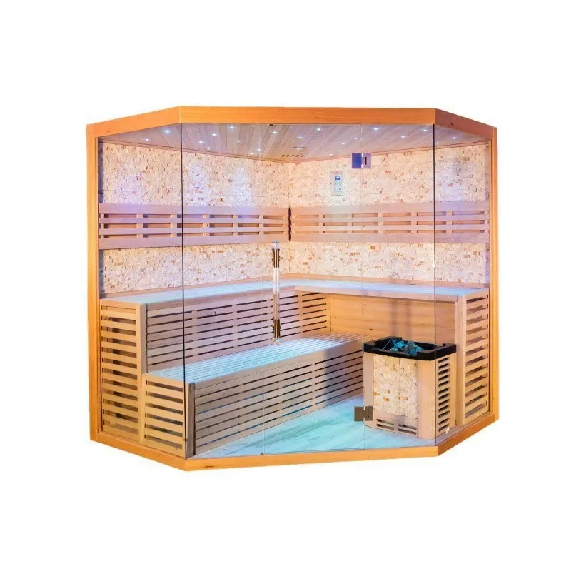 Sauna Hemlock con sistema de control inteligente de vidrio de 3 lados Sauna Hemlock con sistema de control inteligente de vidrio de 3 lados