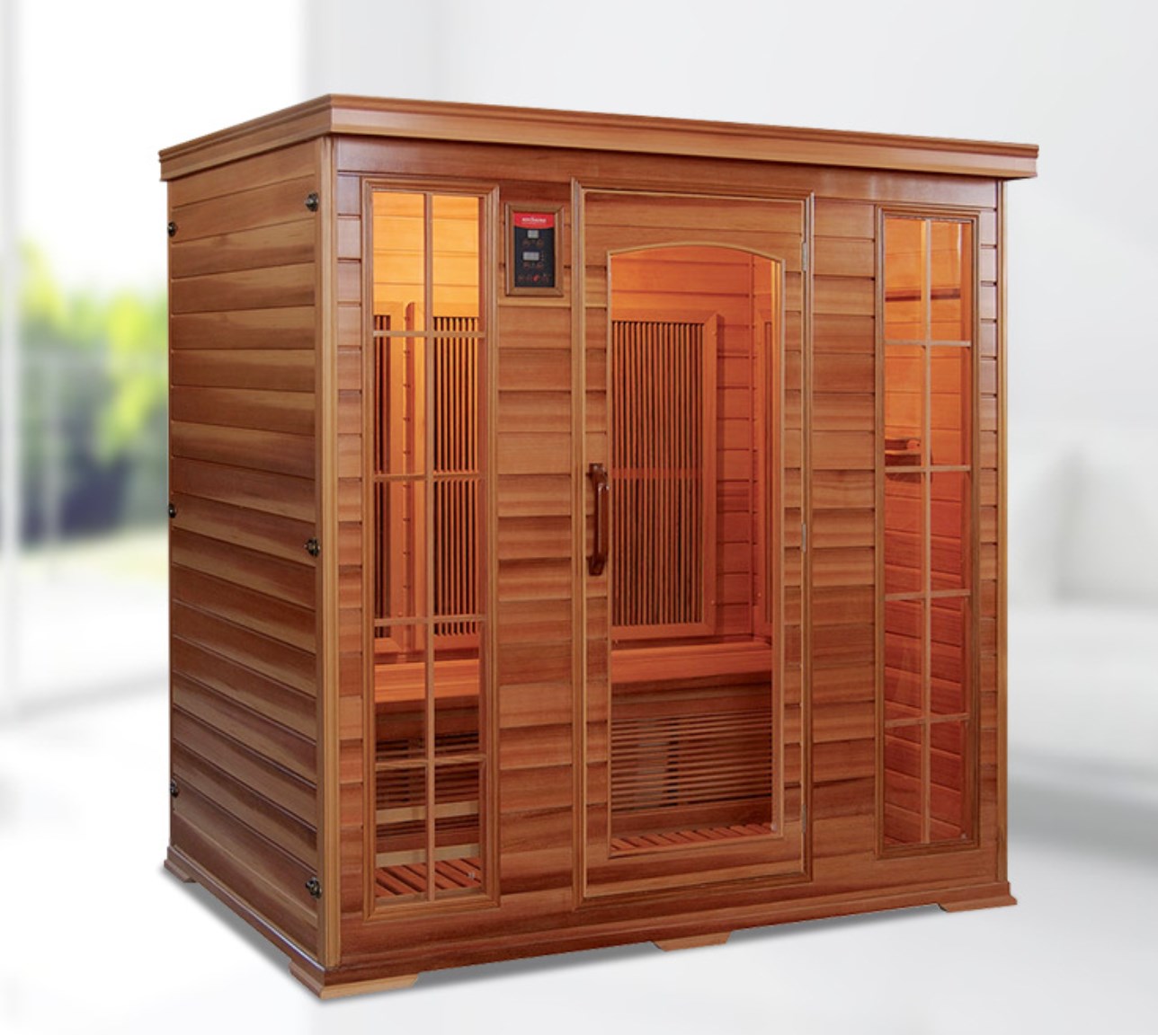 Sauna de infrarrojos lejanos de cedro rojo para 3-4 personas para uso doméstico