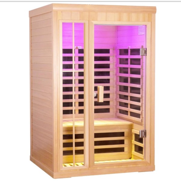 Sala de sauna doméstica para 2 personas.