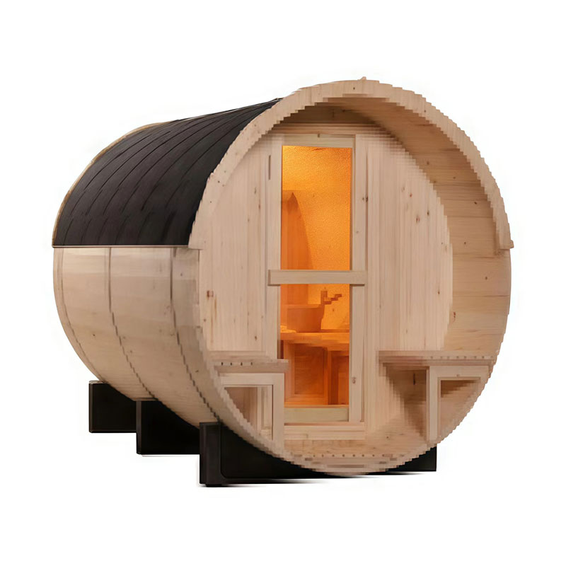 Sauna de barril de madera al aire libre