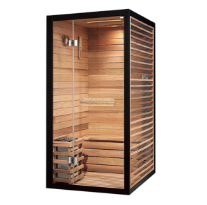 Sauna de vapor para spa en casa para una sola persona con temporizador, elaborada con madera de cedro natural